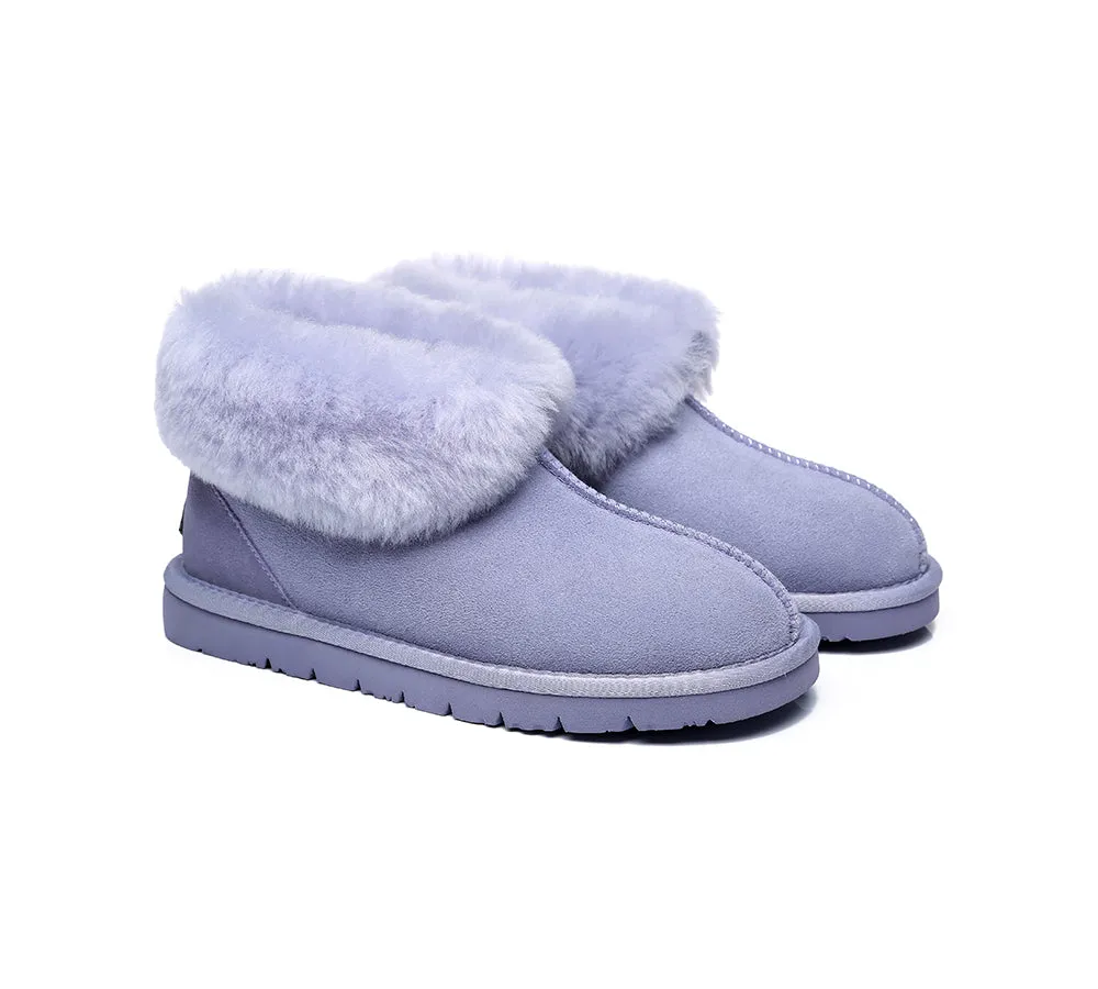 EVERAU® Mallow Sheepskin Ankle Slipper