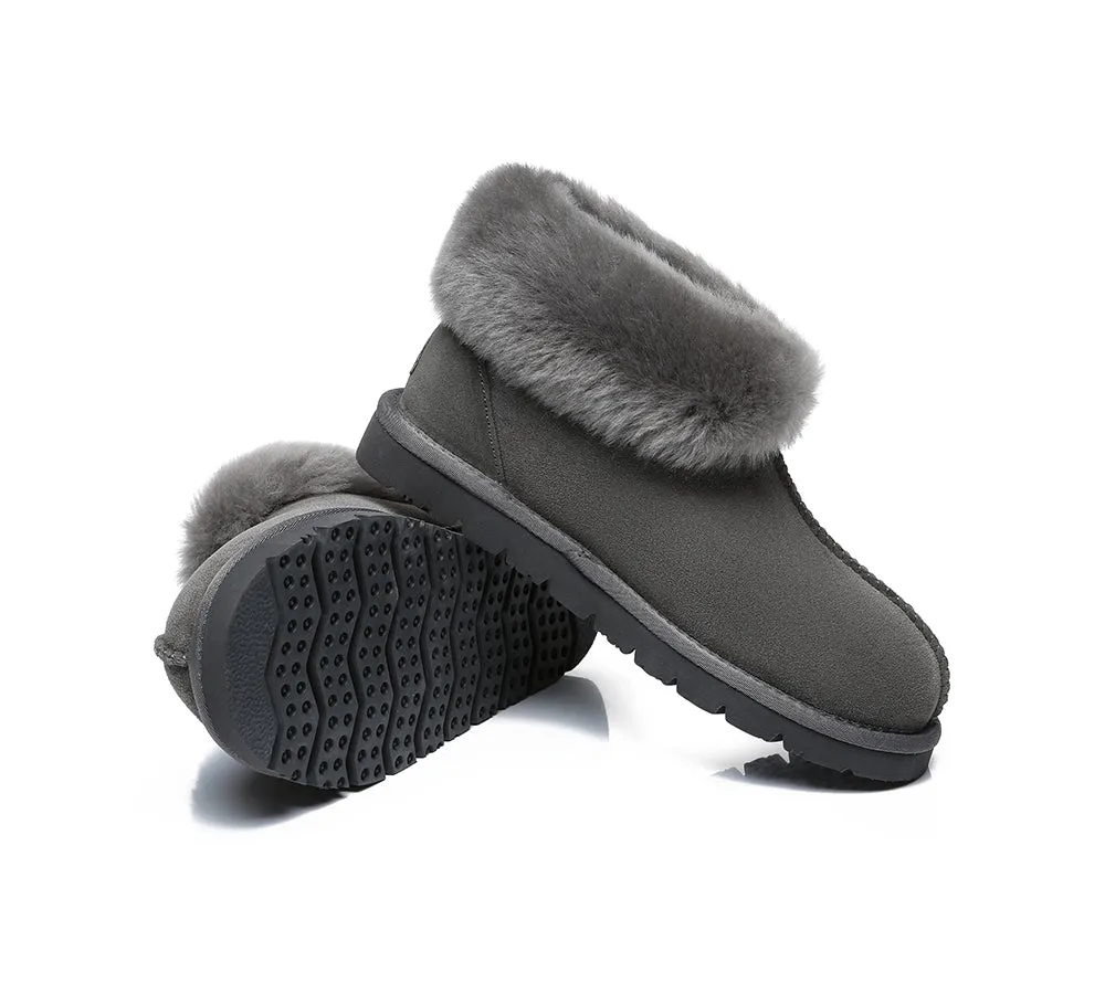 EVERAU® Mallow Sheepskin Ankle Slipper