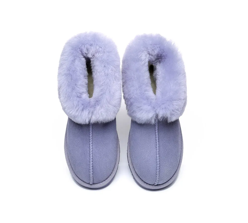 EVERAU® Mallow Sheepskin Ankle Slipper