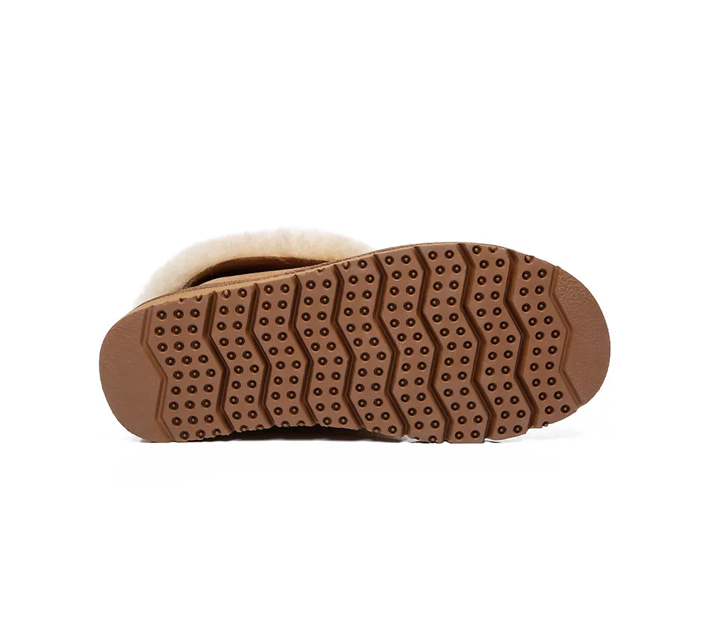 EVERAU® Mallow Sheepskin Ankle Slipper