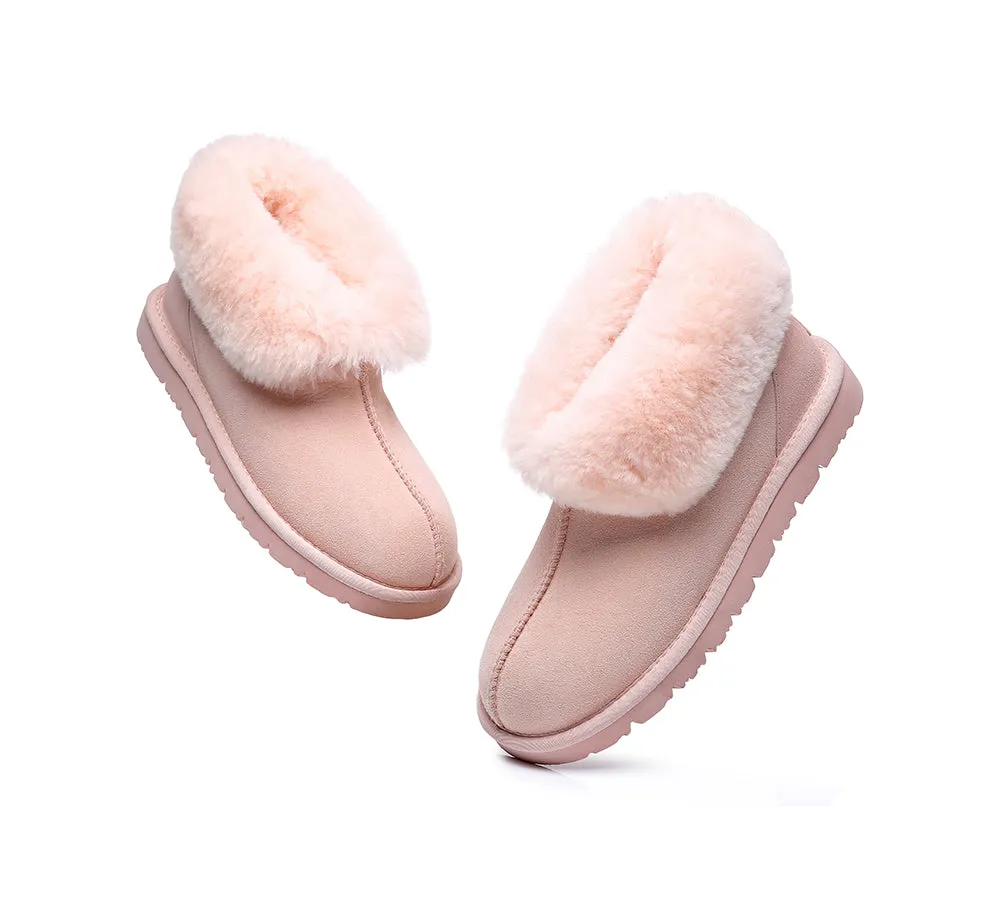 EVERAU® Mallow Sheepskin Ankle Slipper