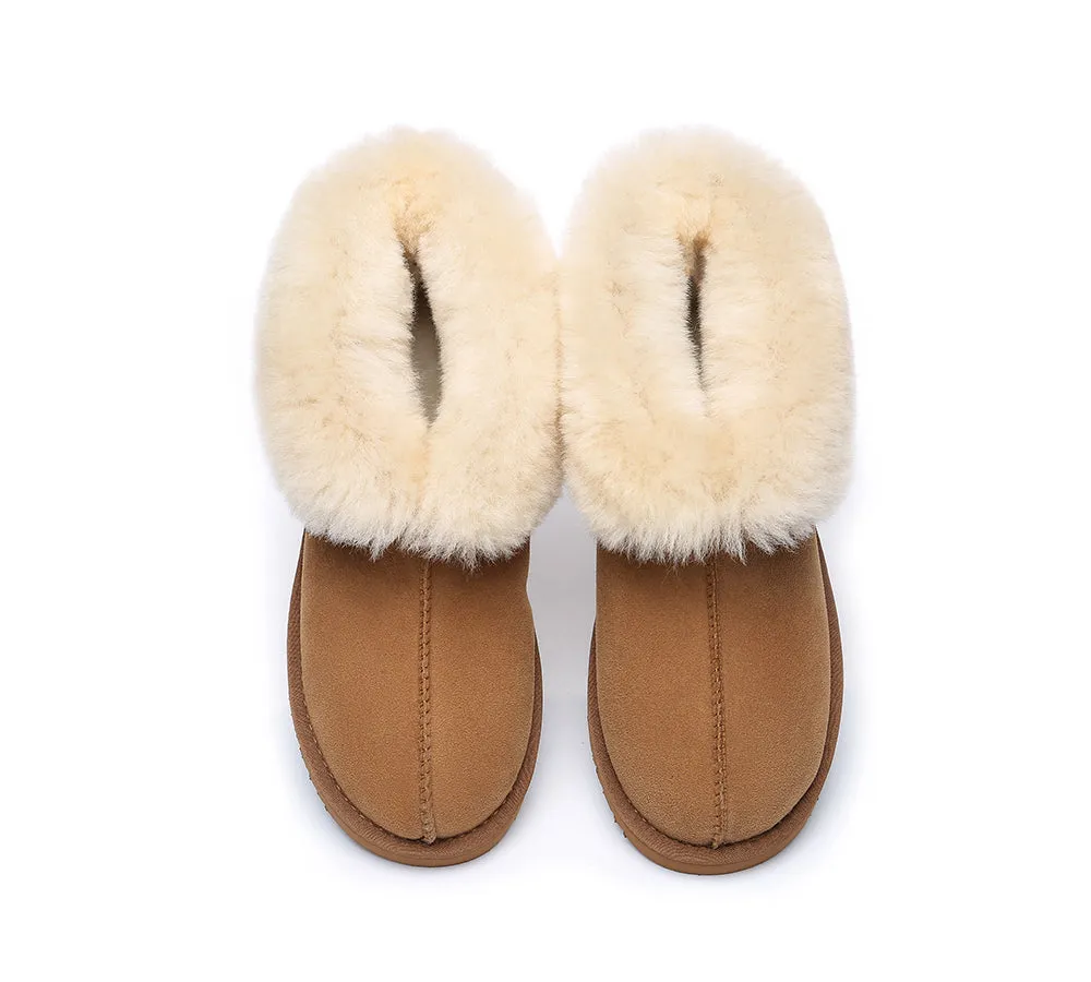 EVERAU® Mallow Sheepskin Ankle Slipper