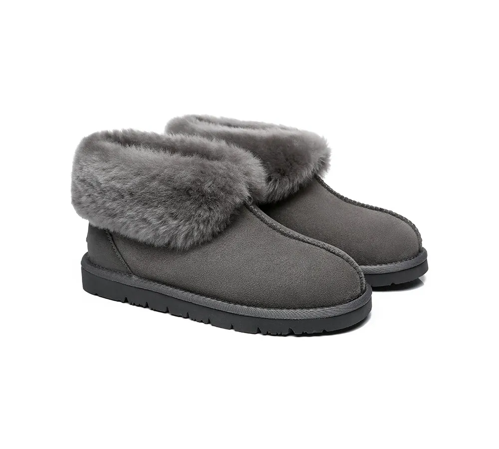 EVERAU® Mallow Sheepskin Ankle Slipper