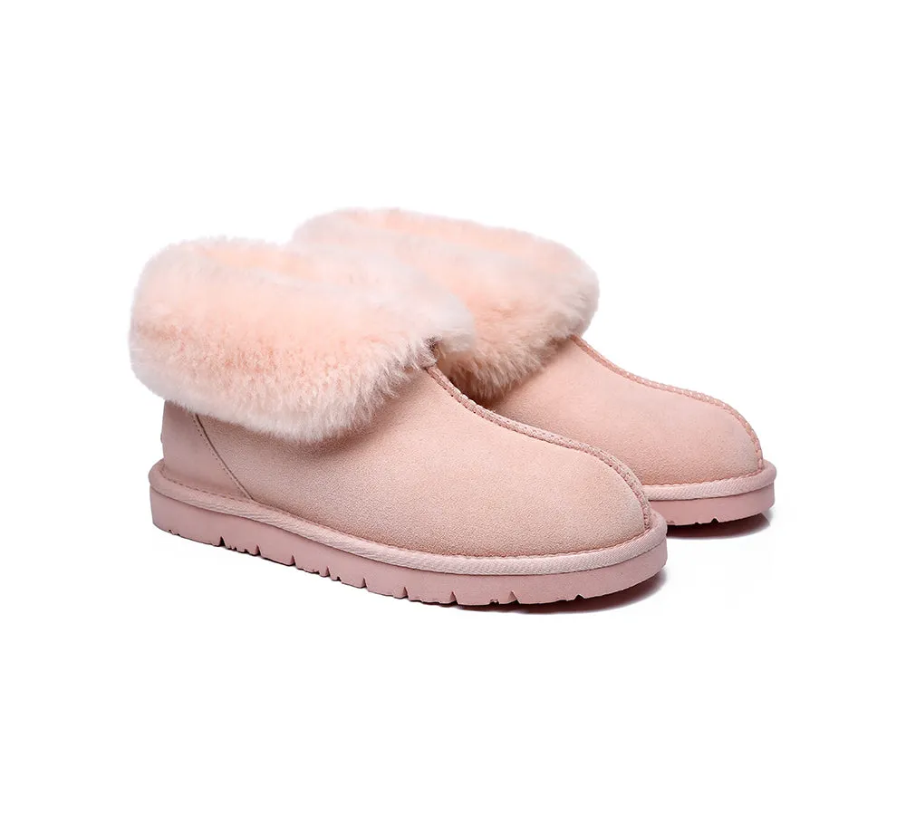 EVERAU® Mallow Sheepskin Ankle Slipper