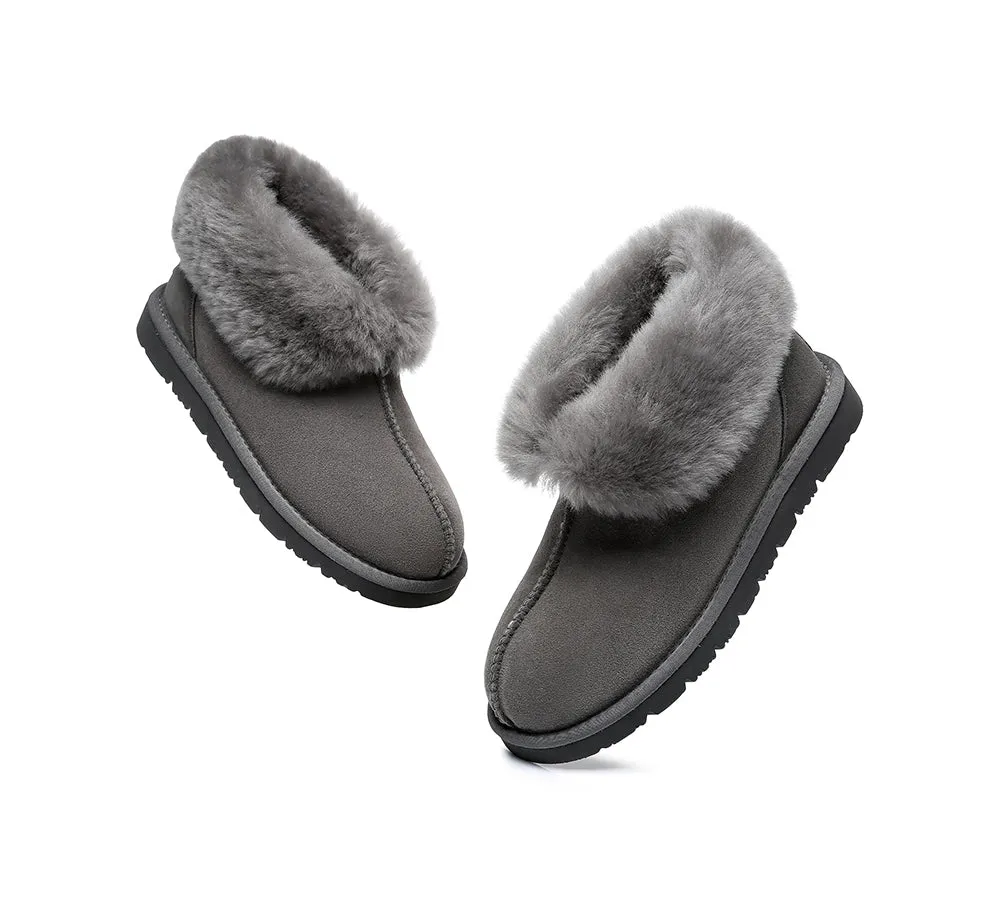 EVERAU® Mallow Sheepskin Ankle Slipper