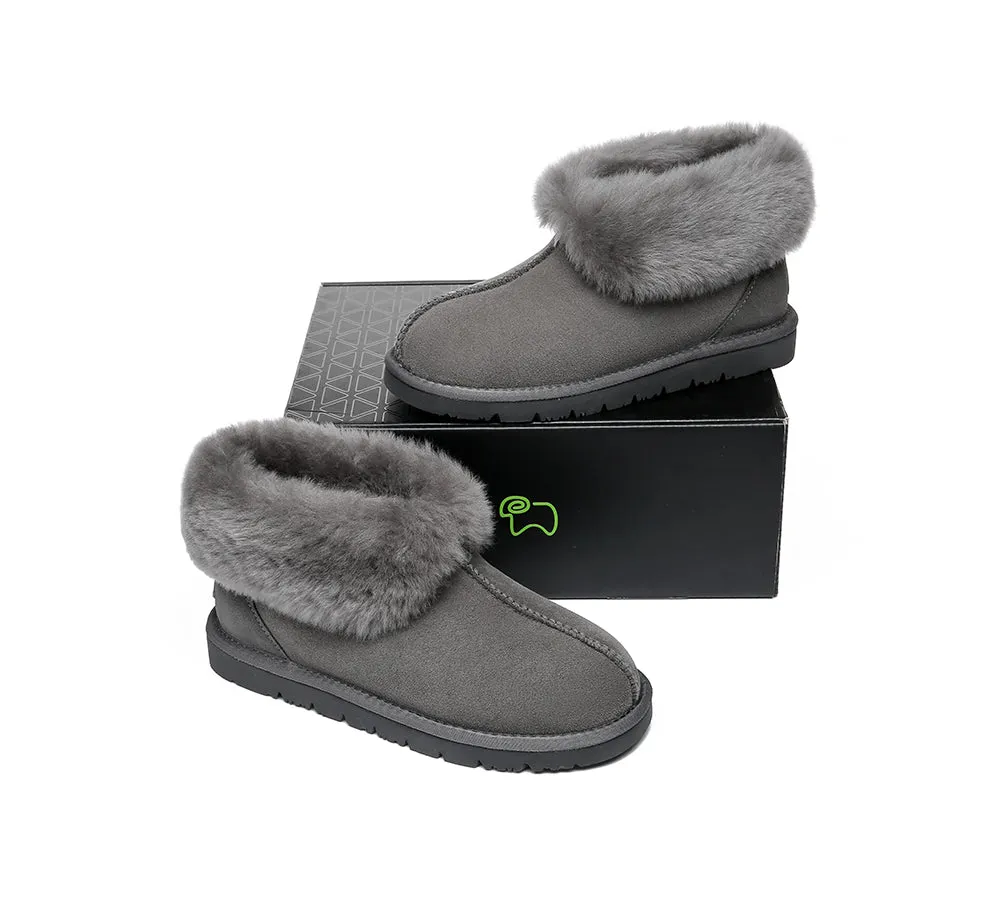 EVERAU® Mallow Sheepskin Ankle Slipper