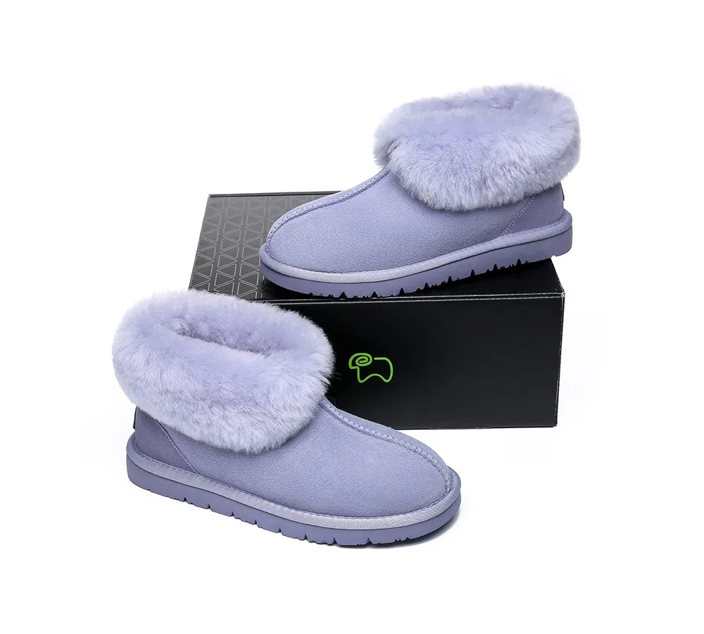 EVERAU® Mallow Sheepskin Ankle Slipper