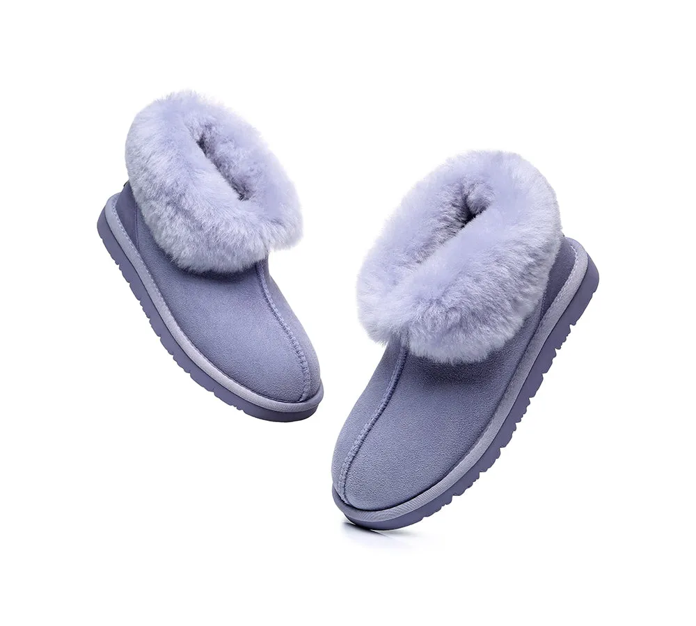 EVERAU® Mallow Sheepskin Ankle Slipper