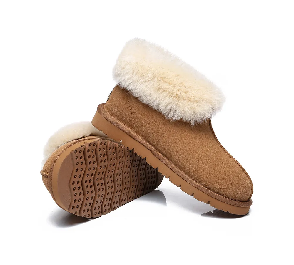 EVERAU® Mallow Sheepskin Ankle Slipper