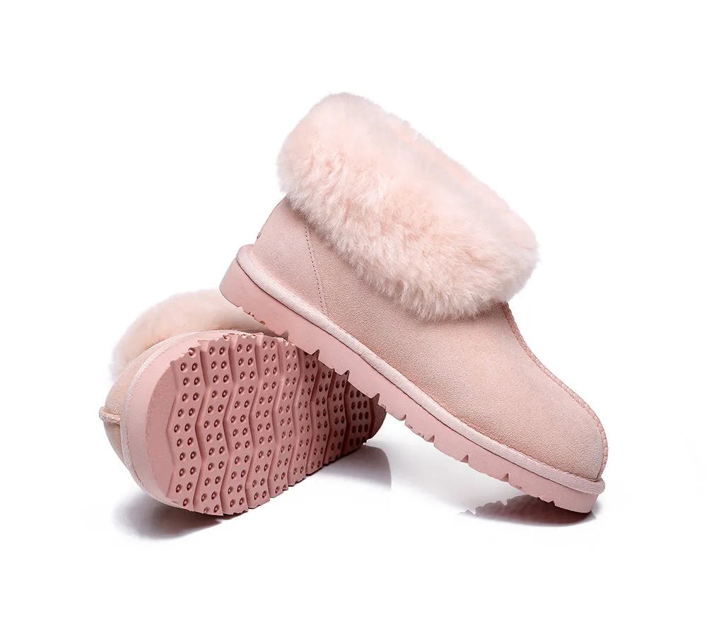 EVERAU® Mallow Sheepskin Ankle Slipper