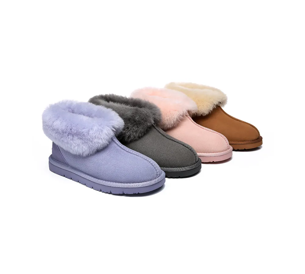 EVERAU® Mallow Sheepskin Ankle Slipper