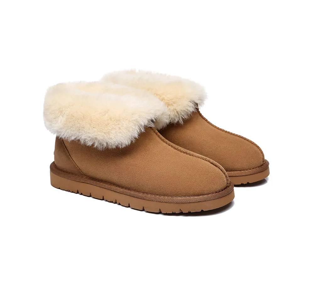 EVERAU® Mallow Sheepskin Ankle Slipper