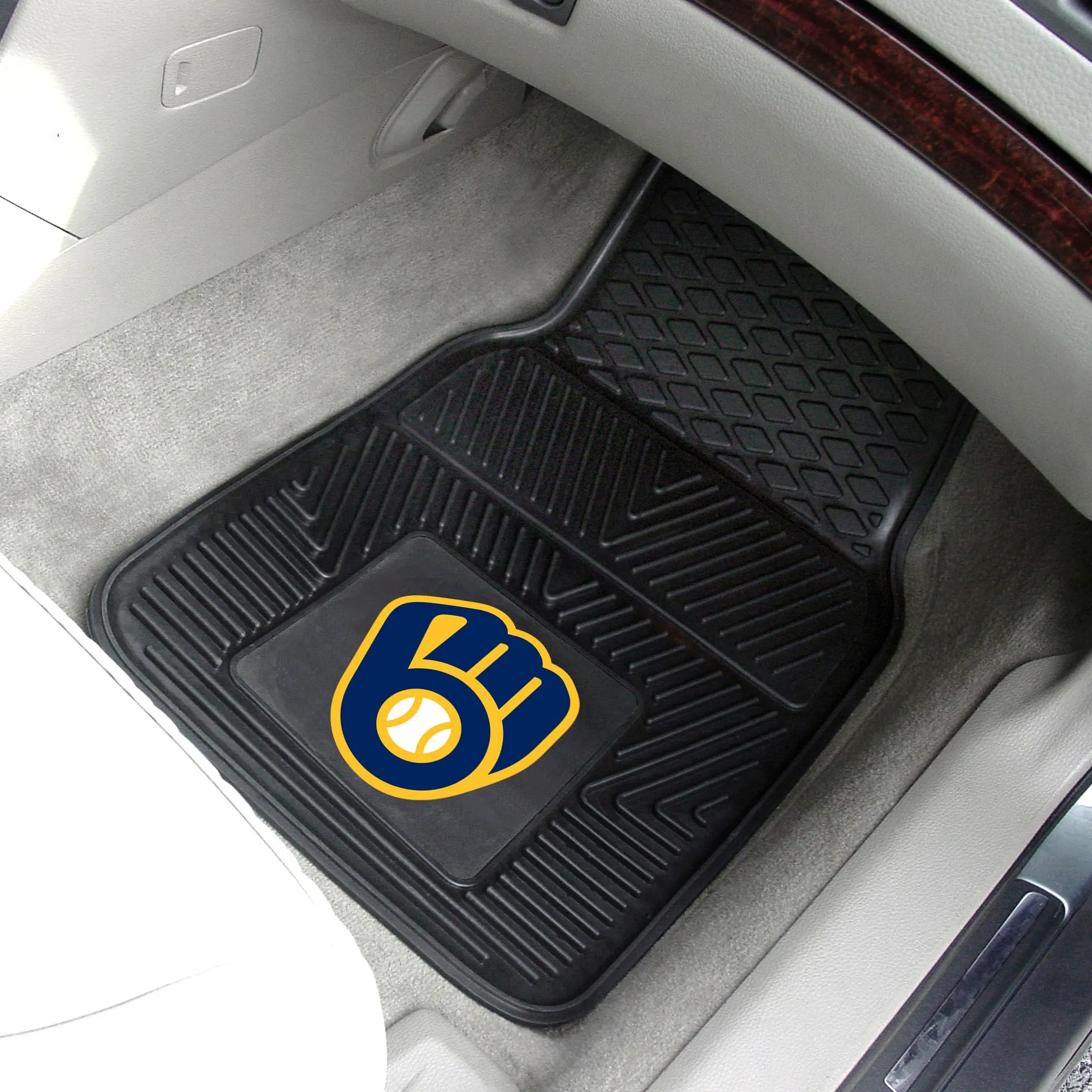 Fanmats Milwaukee Brewers 2pc Vinyl Car Mat Set