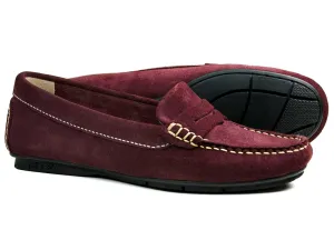 FLORENCE WOMENS Burgundy Suede Loafer by Orca Bay