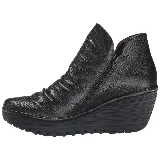 Fly London Yip Mousse Leather Women's Zip Up Ankle Boots