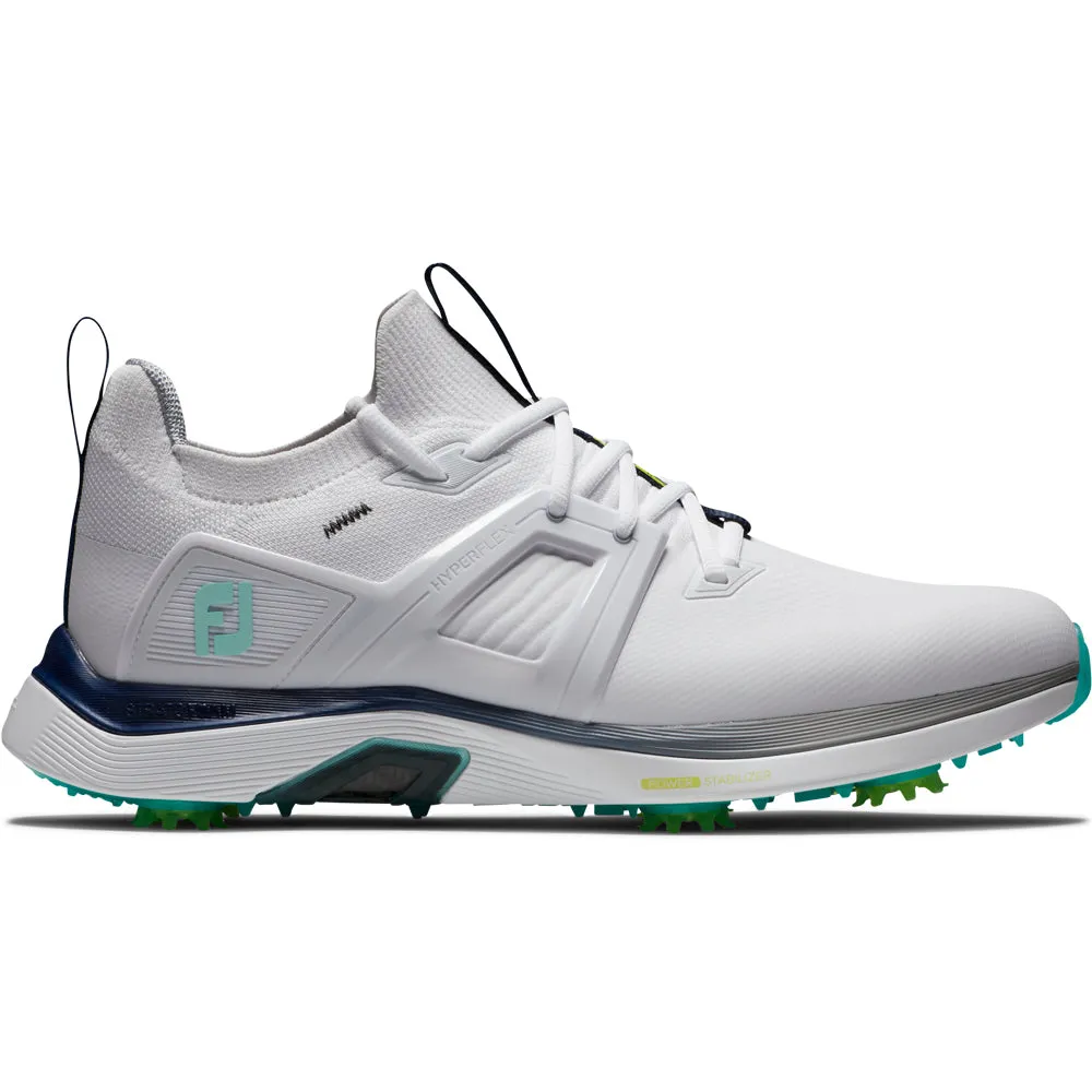 FootJoy Hyperflex Carbon Spiked Waterpoof Shoes - White/Charcoal/Teal