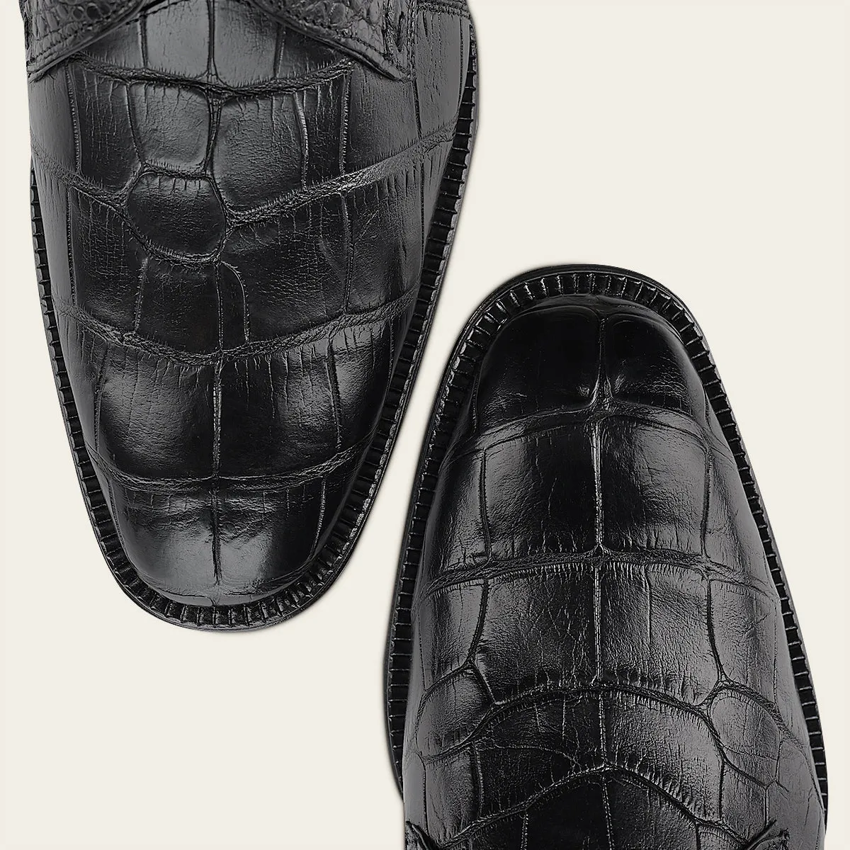 Formal black alligator shoe