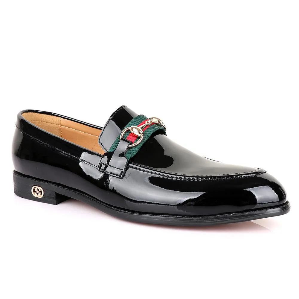 Gc Luxury Chain Black Wetlips Leather Shoe