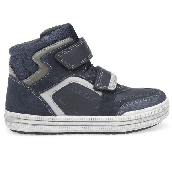 Geox J Elvis Navy Blue Velcro Ankle Boots