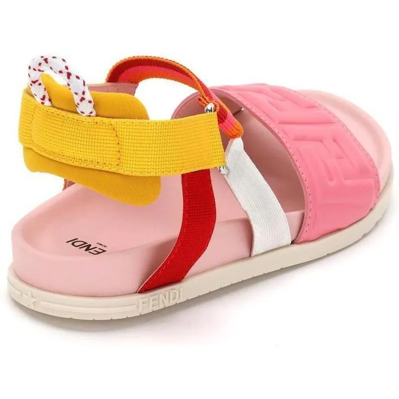 Girls Pink FF logo-print  Sandals