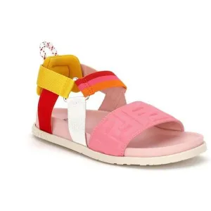 Girls Pink FF logo-print  Sandals