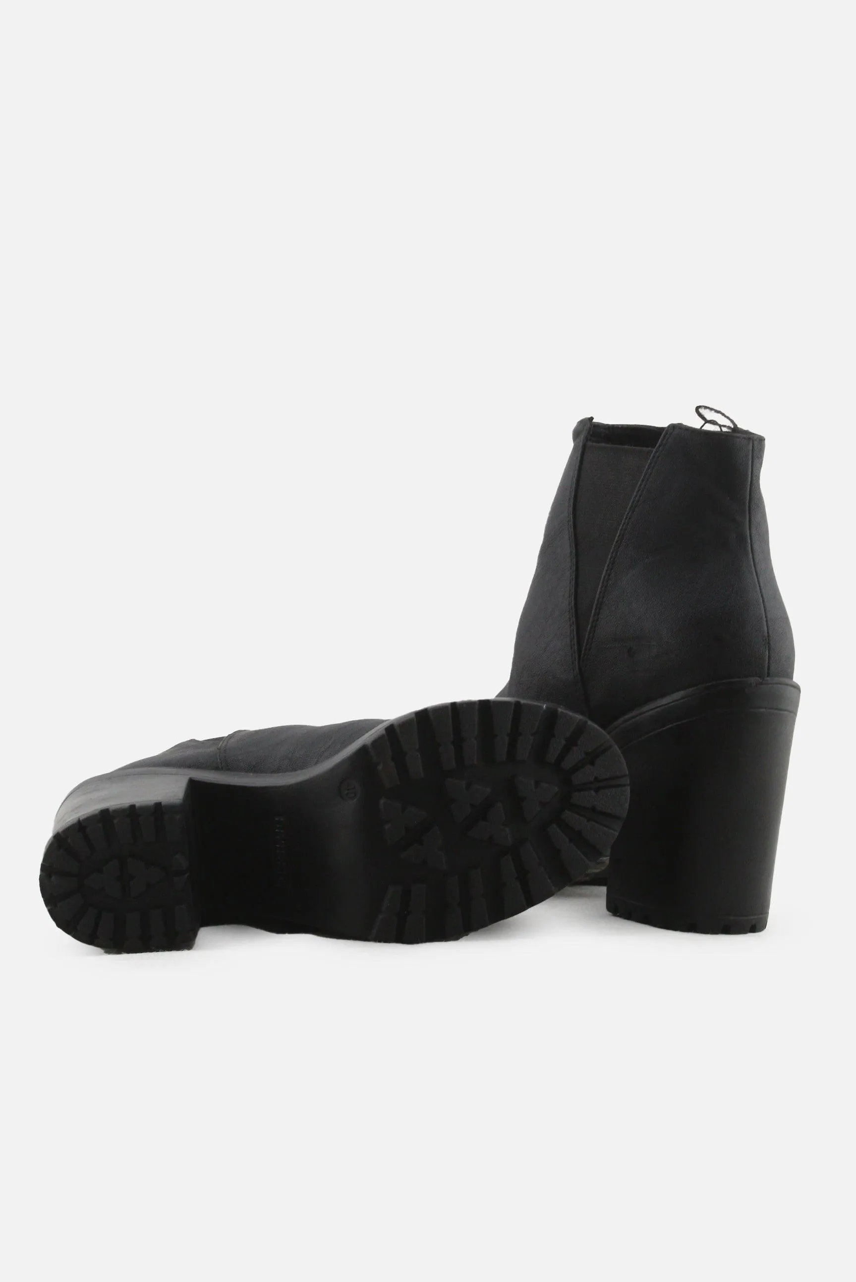 H & M Stretchable Block Ankle Boots | 100% Authentic Leather