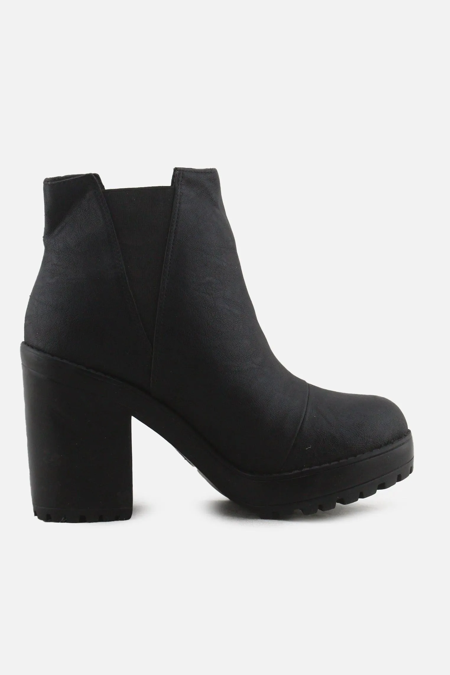 H & M Stretchable Block Ankle Boots | 100% Authentic Leather