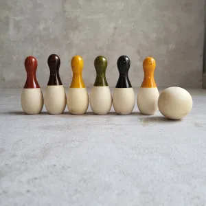 Handcrafted Wooden Bowling Set