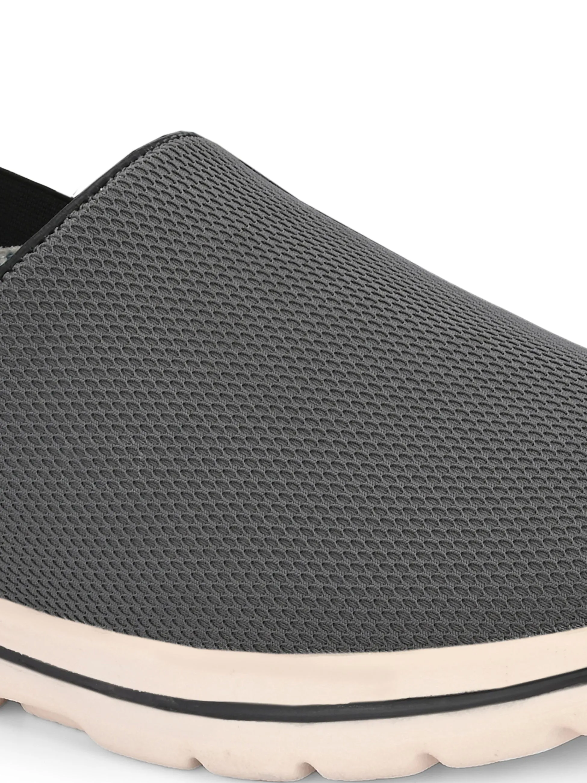 Hitz Men's Grey Slip On Running Shoes