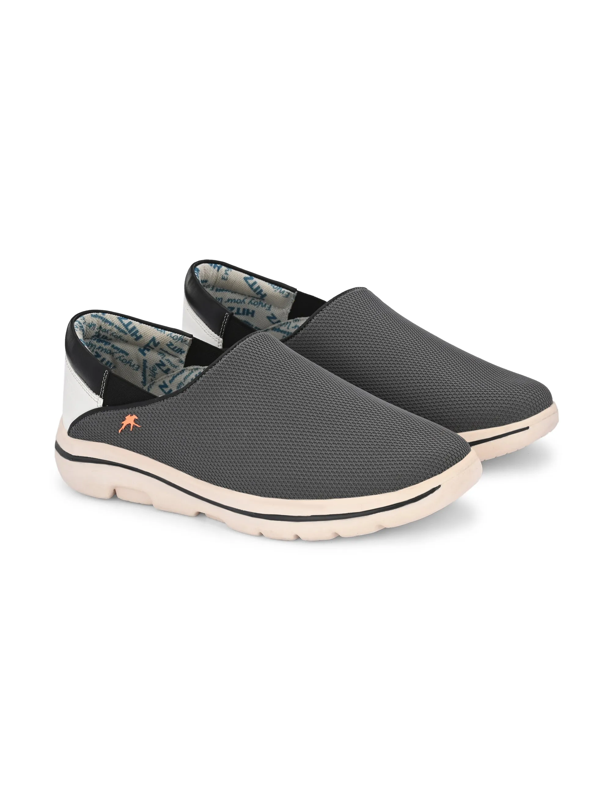 Hitz Men's Grey Slip On Running Shoes