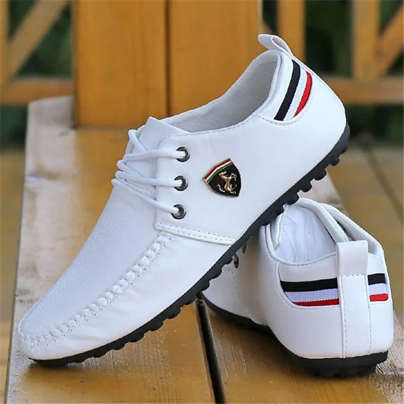 Ilooove 2023 Flax Breathable Solid Color Slip Men Driving Shoes Spring And Autumn New Style Breathable Men's Peas Shoes the British Sneakers