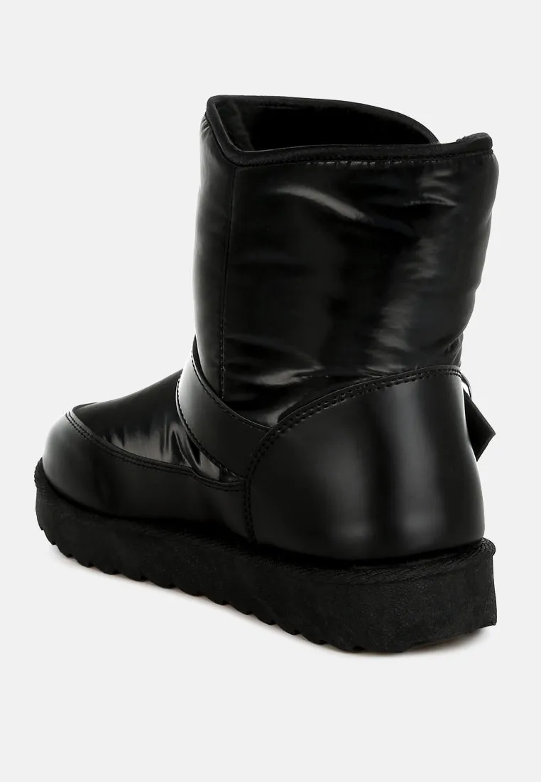 Jammy Buckle Strap Puffy Ankle Boots