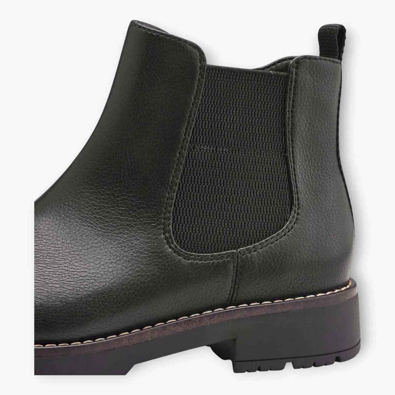 Jana Black Chelsea-Style Boots with Chunky Sole and Side Zip