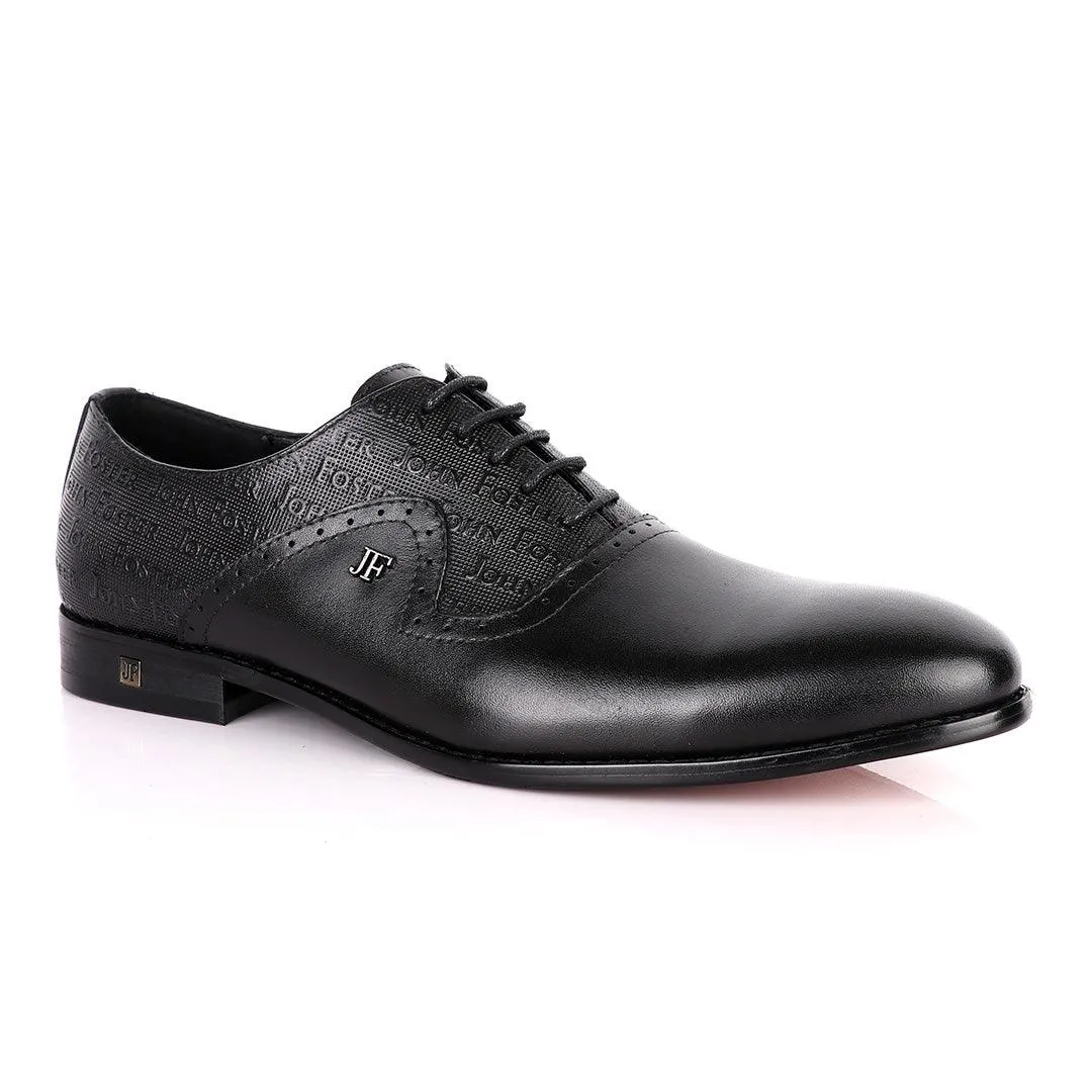 John Foster Crested Oxford Black Leather Formal Shoe