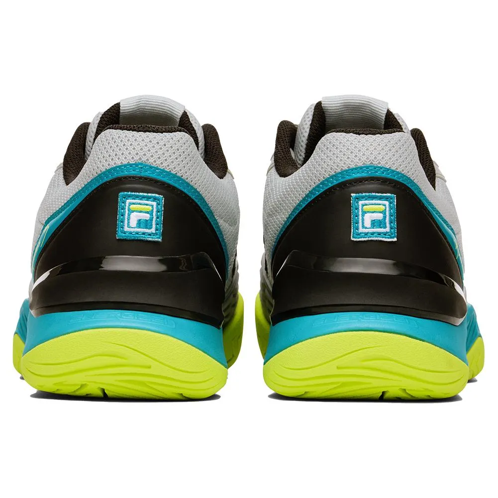 Juniors` Axilus 3 Tennis Shoes Glacier Gray and Scuba Blue