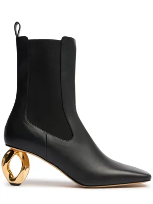 JW Anderson   75mm Ankle boots w/ chain heel 