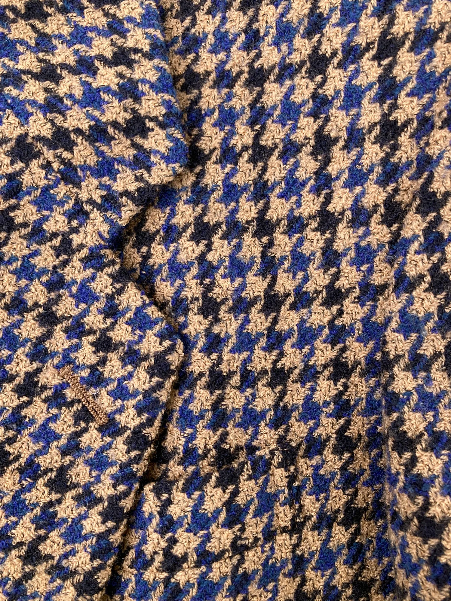 Kenzo Paris 1980s brown blue black houndstooth two button blazer - size M S