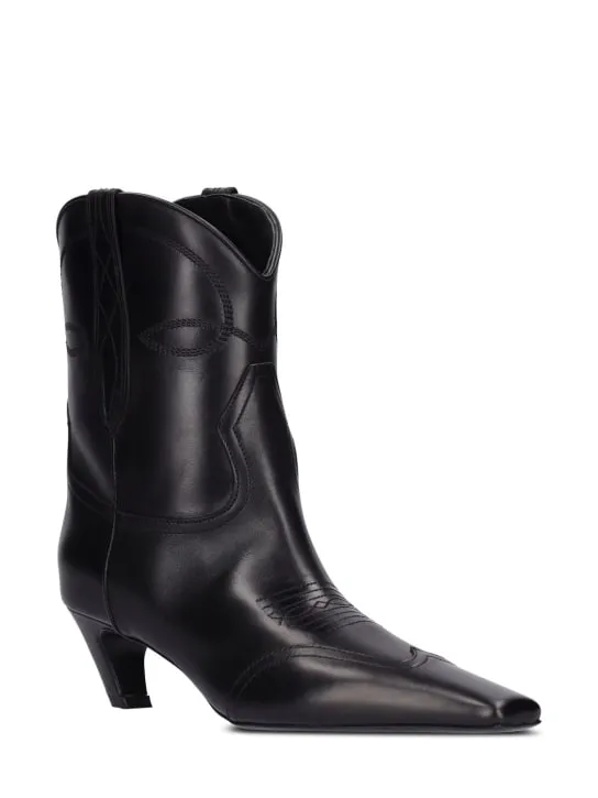 Khaite   50mm Dallas leather ankle boots 