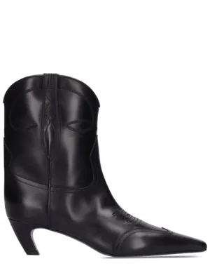 Khaite   50mm Dallas leather ankle boots 