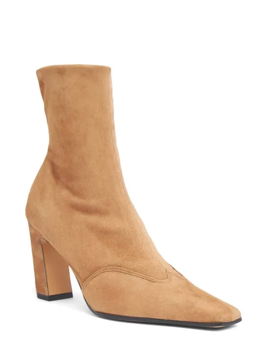 Khaite   85mm Nevada stretch leather ankle boots 