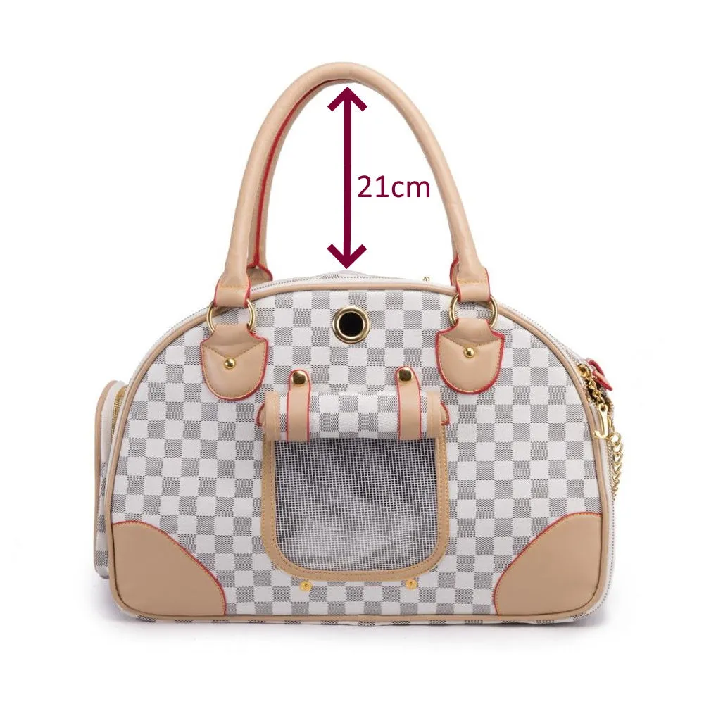 Luxe Checker Bowling Tote Dog Carrier