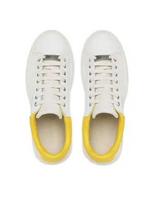 Men's Color Block Leather Sneaker,White