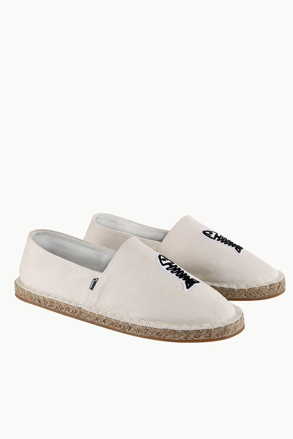 Mens Embroidered Oatmeal Espadrilles