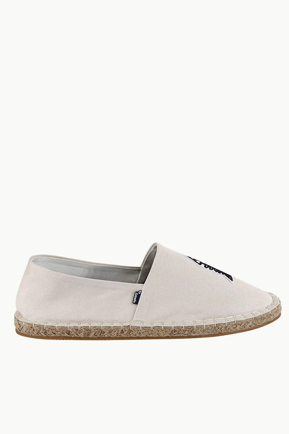 Mens Embroidered Oatmeal Espadrilles