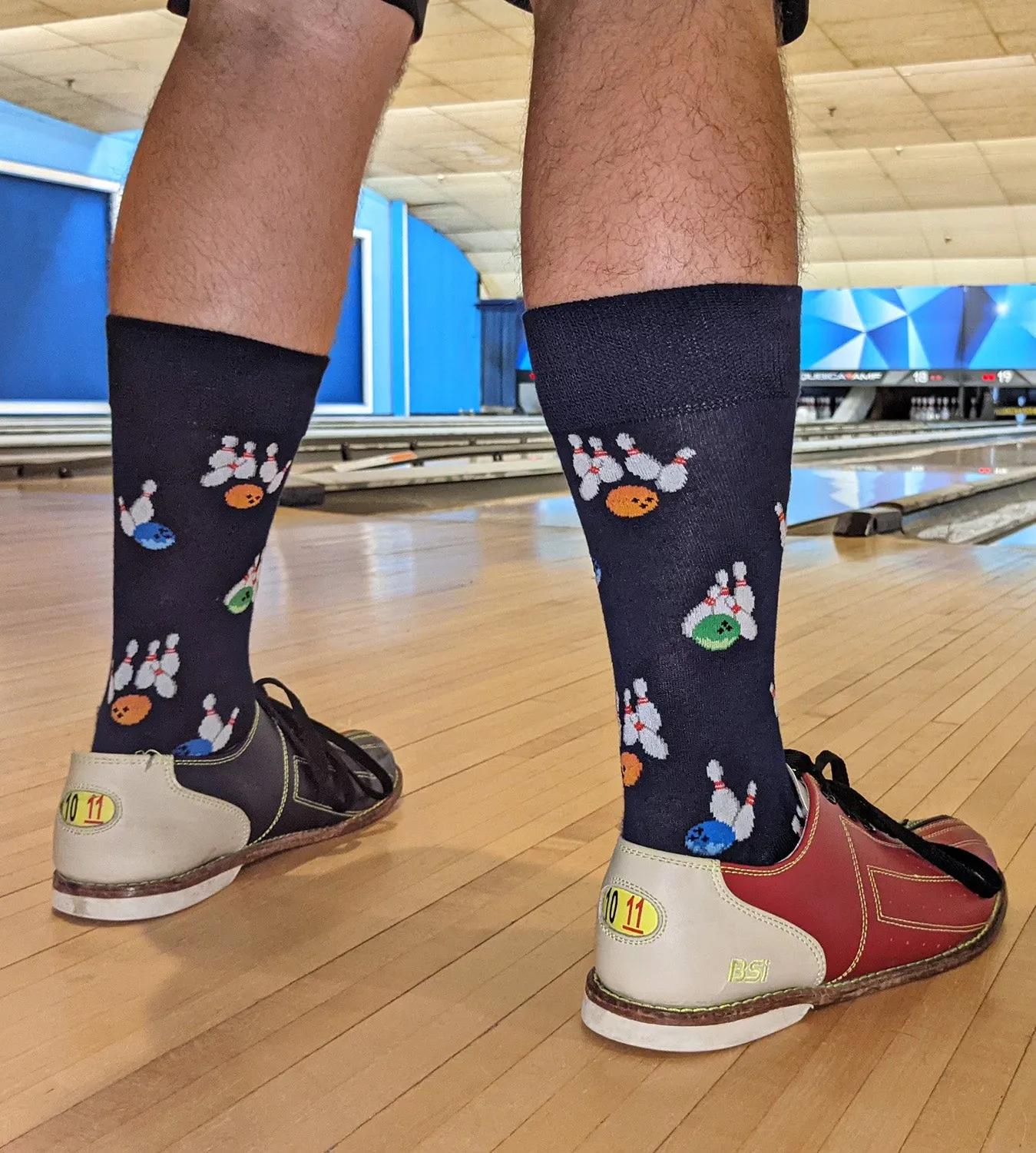 Men's Let's Go Bowling Bamboo Blend Novelty Crew Sock