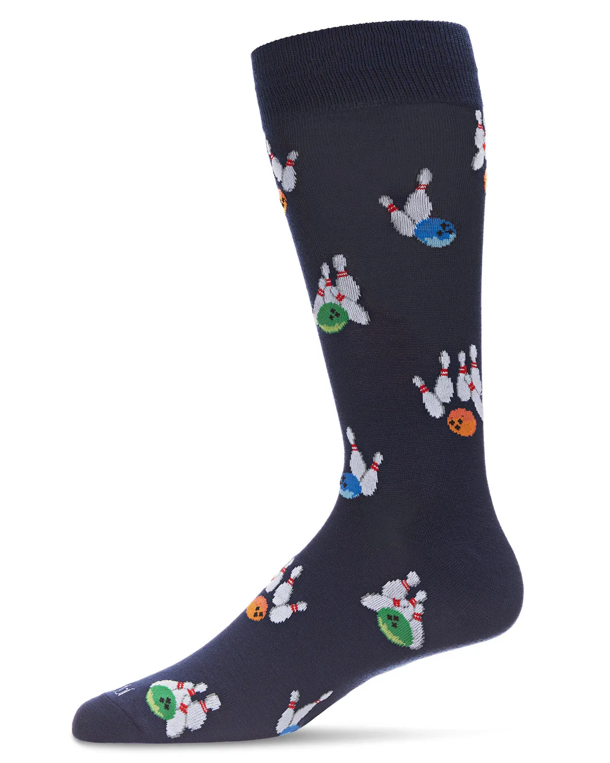 Men's Let's Go Bowling Bamboo Blend Novelty Crew Sock