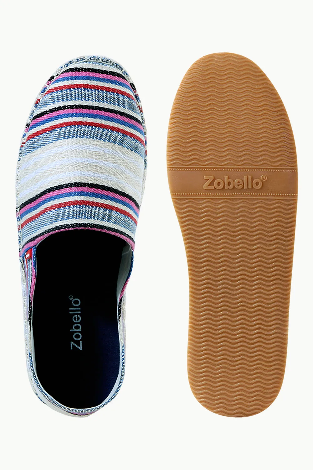 Mens Multi Color Jacquard Striped Espadrilles