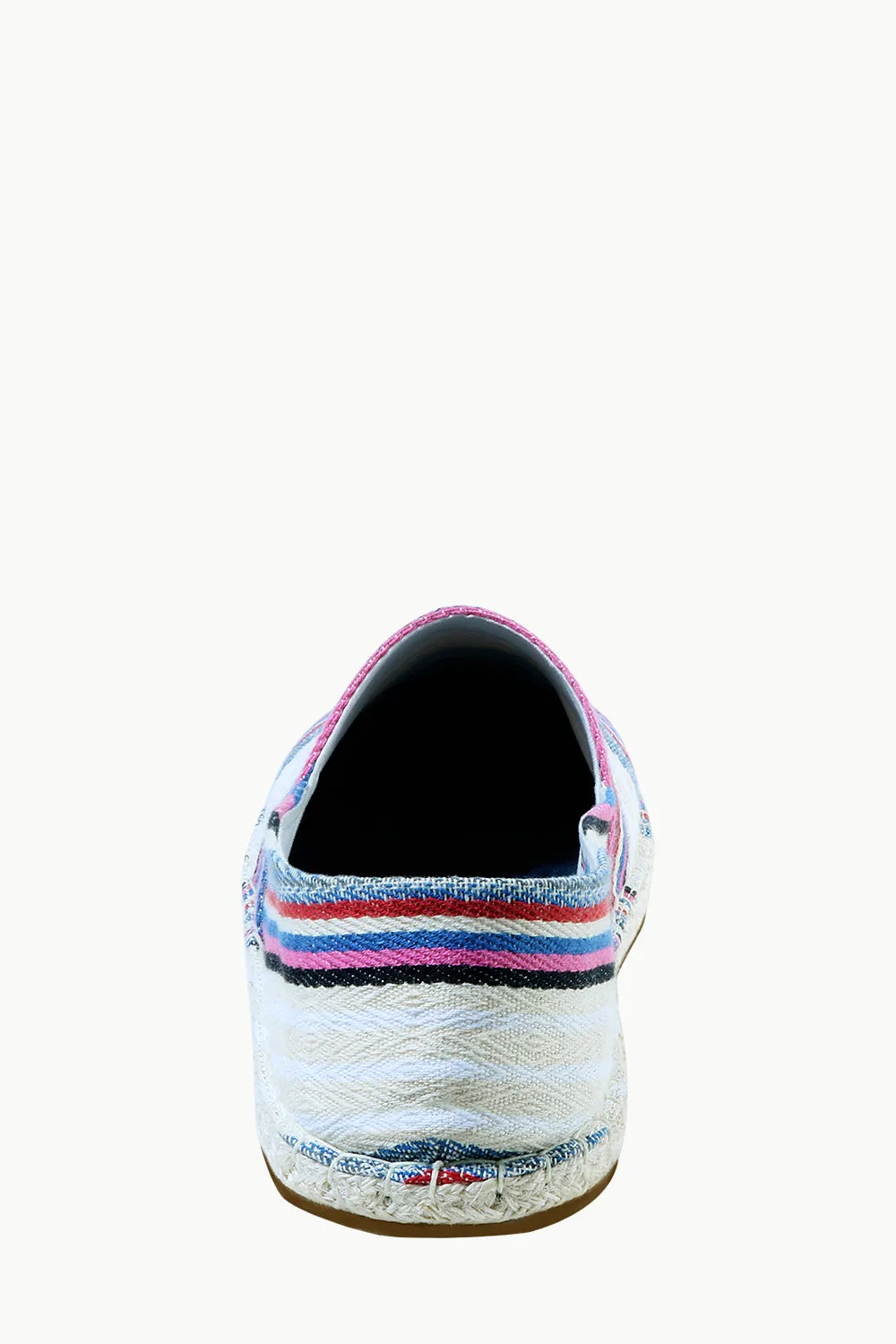 Mens Multi Color Jacquard Striped Espadrilles