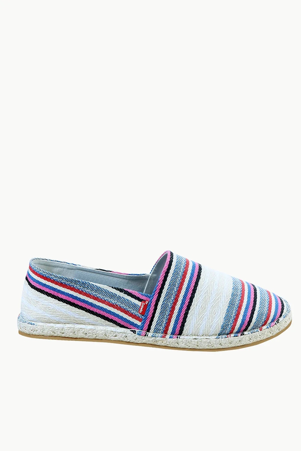 Mens Multi Color Jacquard Striped Espadrilles