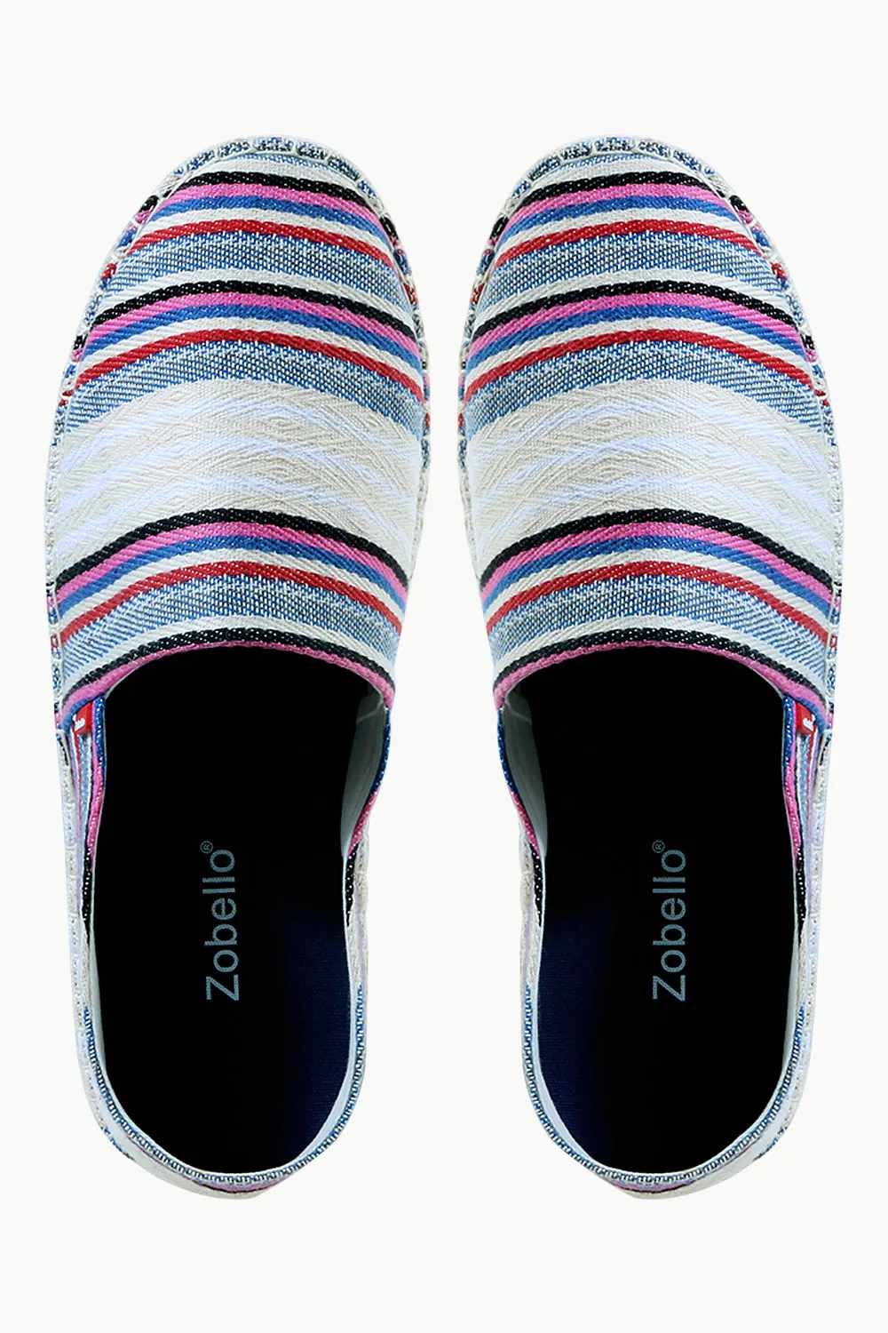 Mens Multi Color Jacquard Striped Espadrilles